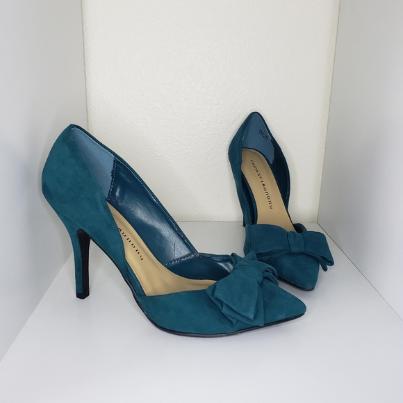 dark teal high heels